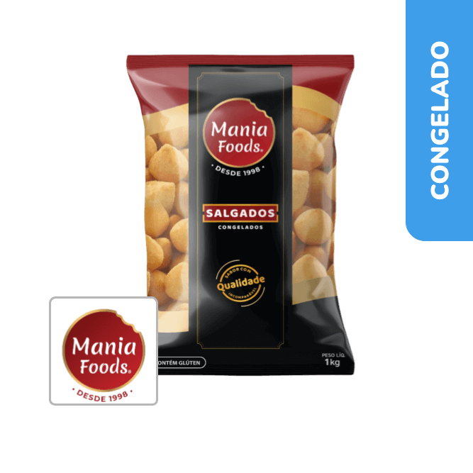 Coxinha de Frango Pré-Frita 1Kg - Mania Foods