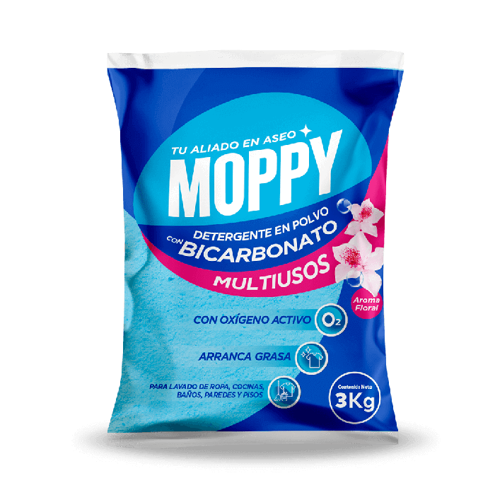 Detergente en Polvo Multiusos Floral Moppy 3Kg