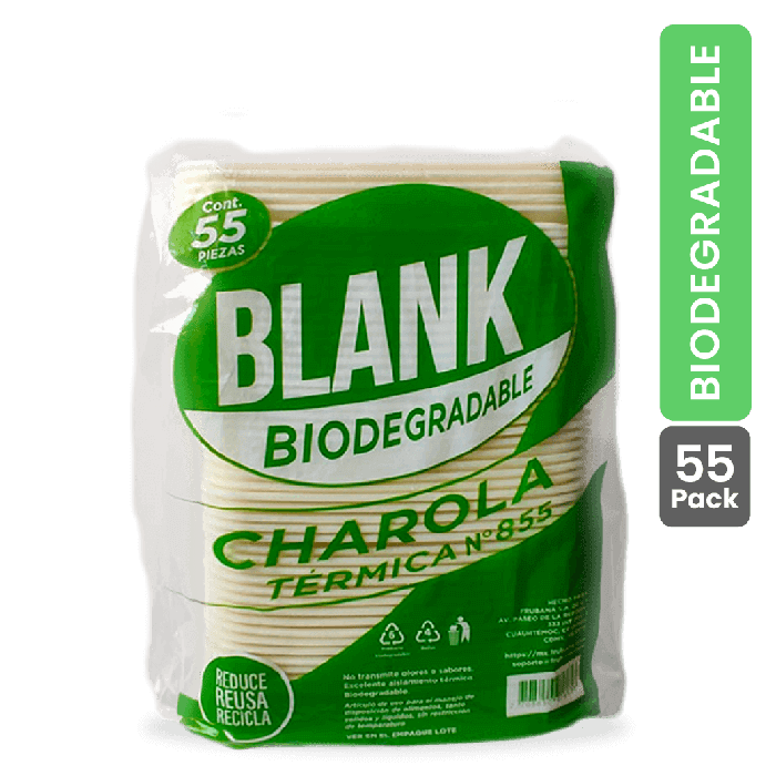 Charola 855 Biodegradable Blank x 55 und