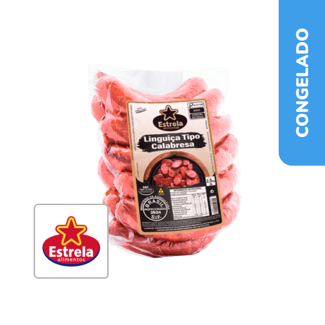 Linguiça tipo Calabresa 2.5Kg - Estrela