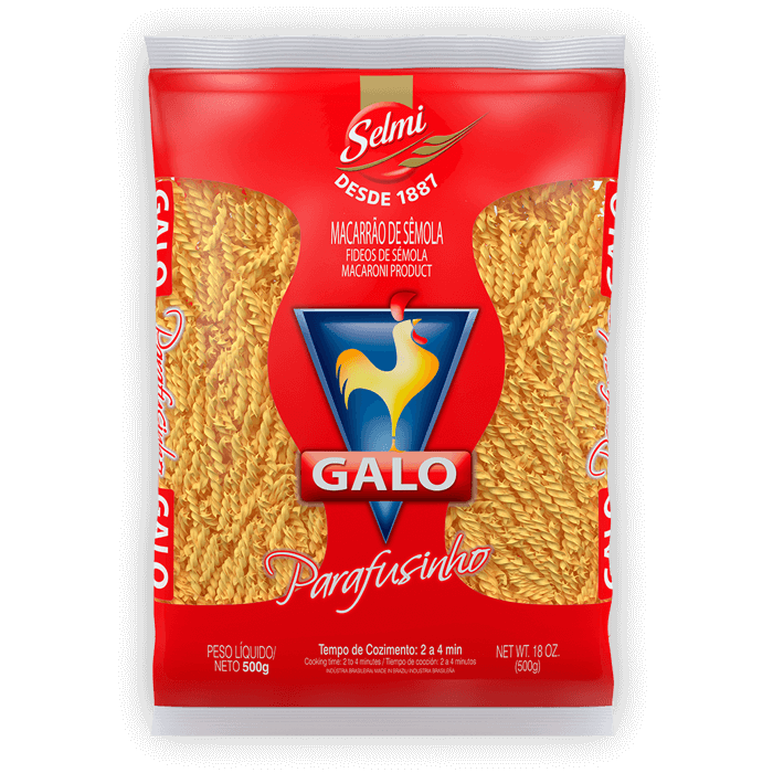 Macarrão de Sêmola Parafuso Galo 500g