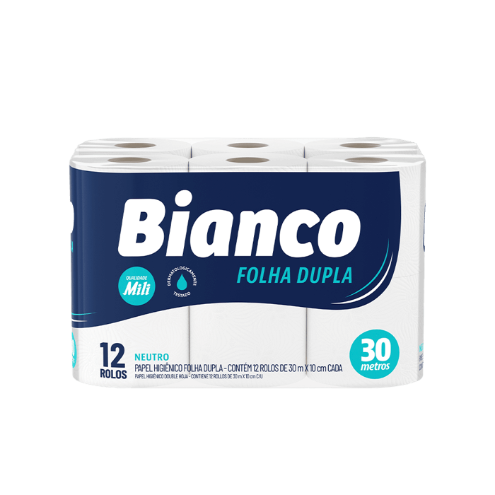 Papel higiênico folha dupla Bianco leve 12 pague 11