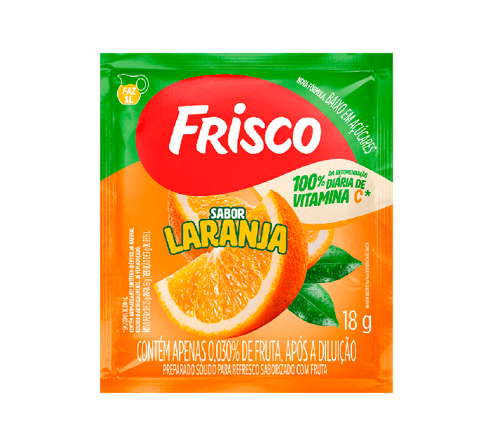 Refresco em Pó Frisco Laranja Display 18x18g