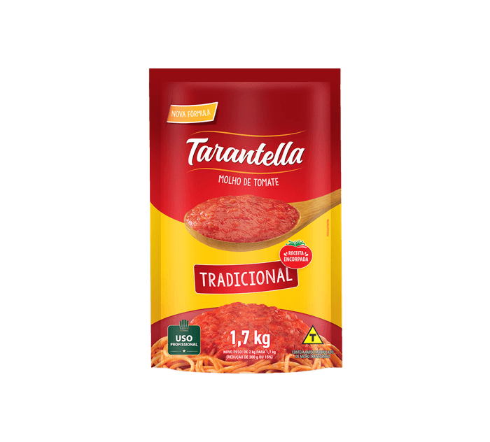 Molho de Tomate Tradicional Sachê 1.7kg - Tarantella