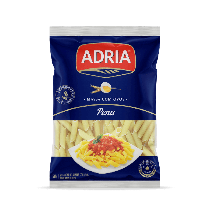 Macarrão com Ovos Penne 500g - Adria