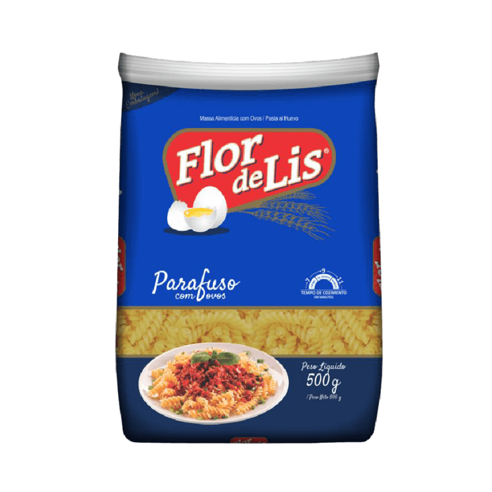 Macarrão com Ovos Parafuso Flor de Lis 500g