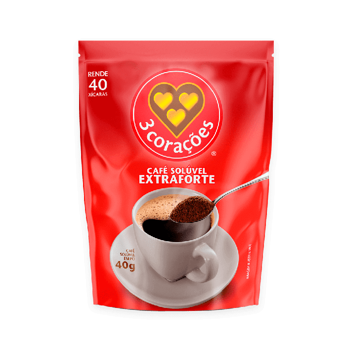 Café Solúvel Extraforte 3 Corações 40g