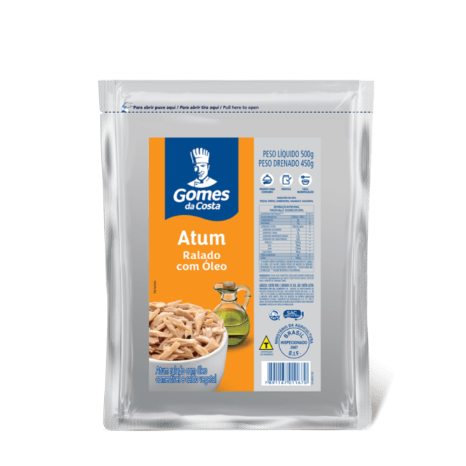Atum Ralado com Óleo 500g - Gomes da Costa