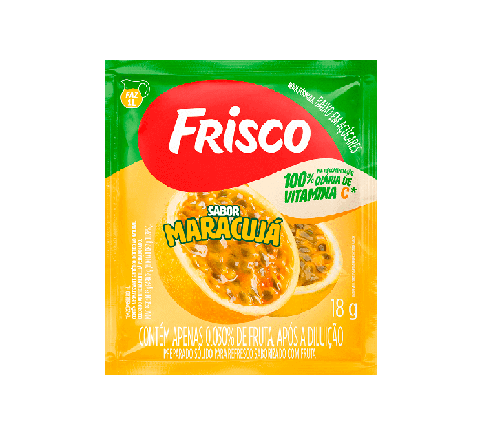 Refresco em Pó Frisco Maracujá Display 18x18g