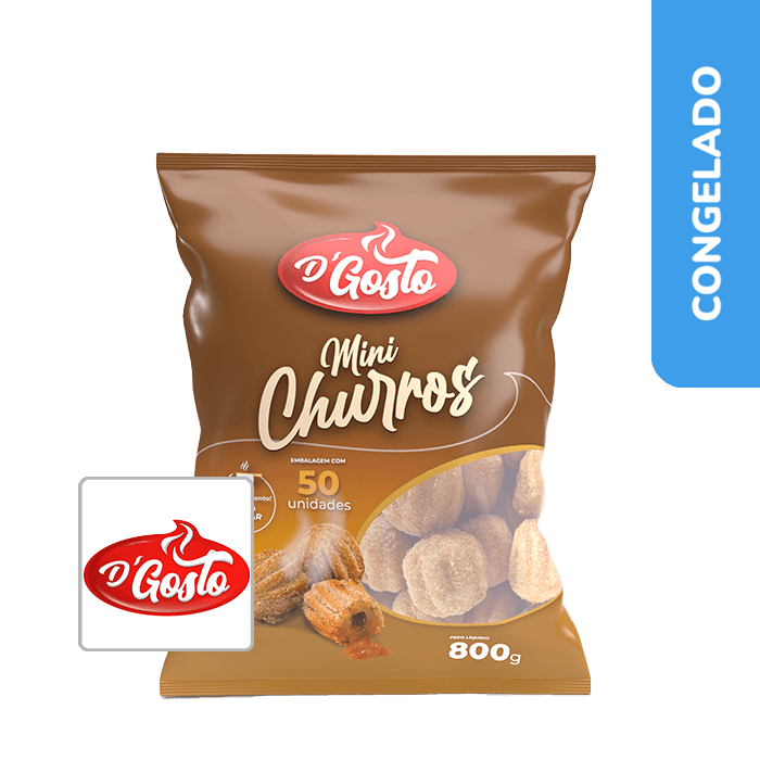 Mini churros Recheado de Doce de Leite 800g - D'gosto