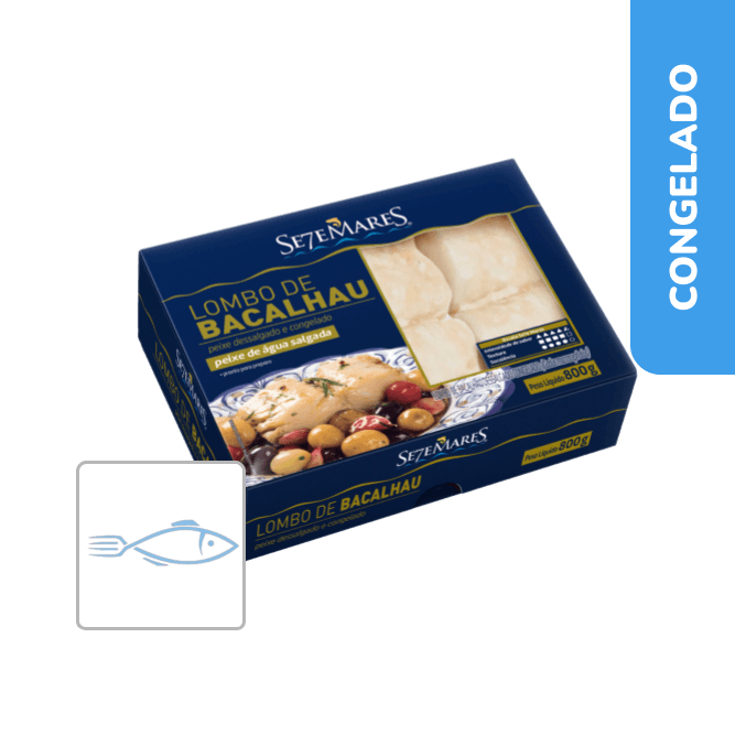 Lombo de Bacalhau Dessalgado 800g - Se7e Mares