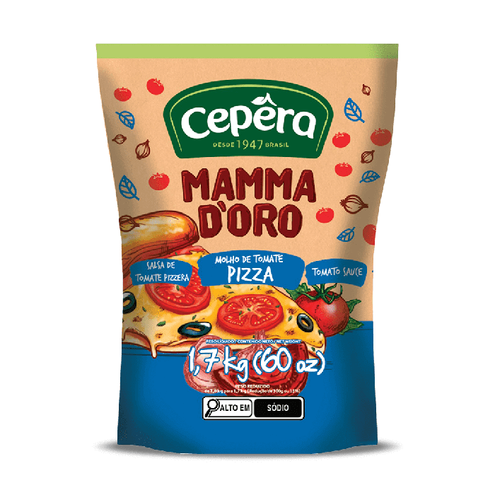 Molho de Tomate Pizza Mamma D'oro 1,7kg