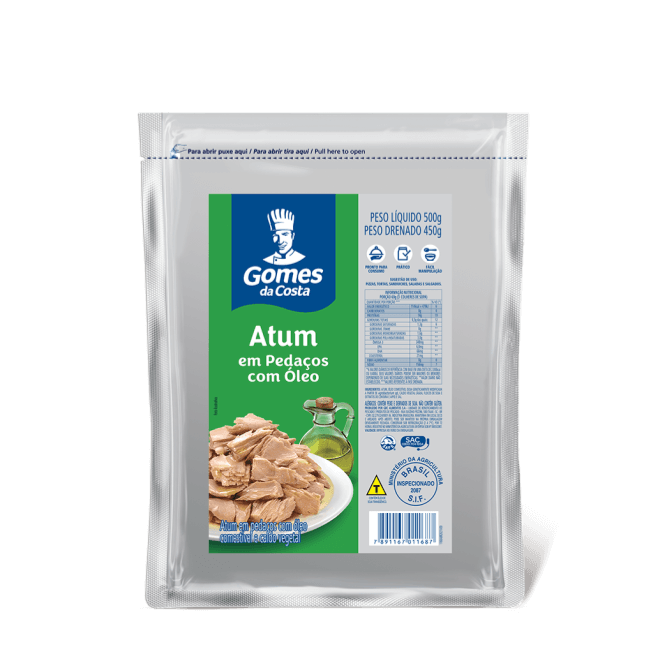Atum em Pedaços com Óleo 500g - Gomes da Costa