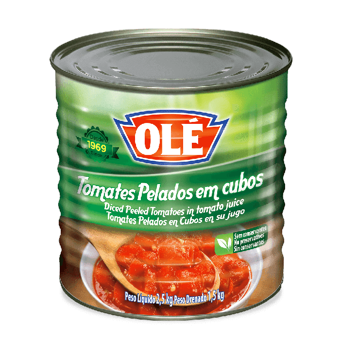 Tomates Pelados Em Cubos Olé 1,5kg