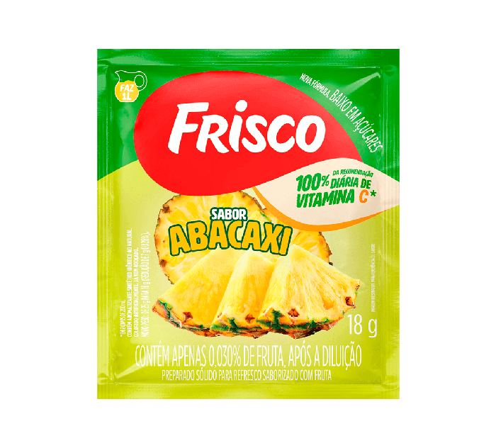 Refresco em Pó Frisco Abacaxi Display 18x18g