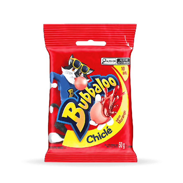 Chiclete Bubbaloo Morango Bag com 10 unidades