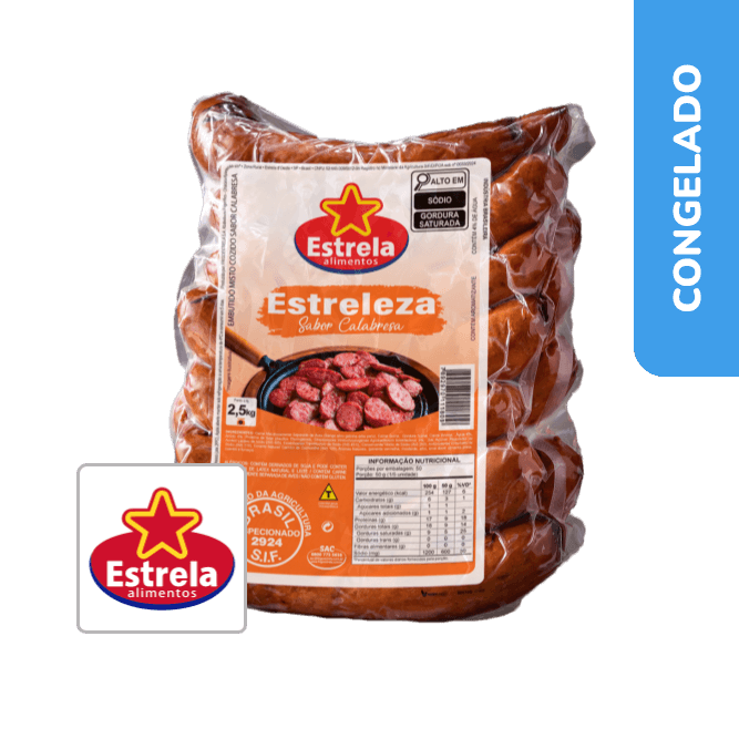 Linguiça Mista sabor Calabresa Estreleza 2.5Kg - Estrela