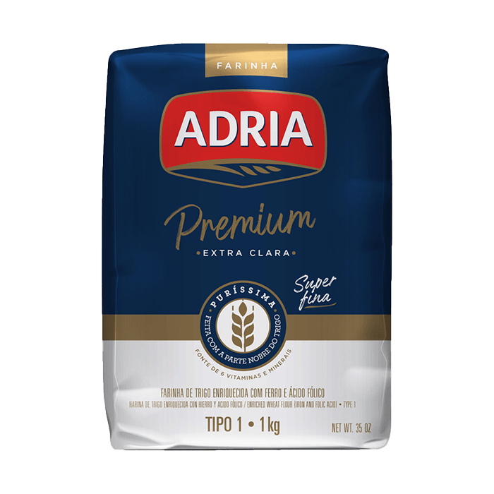Farinha de Trigo Tipo 1 Extra Clara Premium 1 kg - Adria