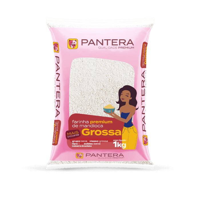 Farinha de Mandioca Crua Grossa 1Kg - Pantera